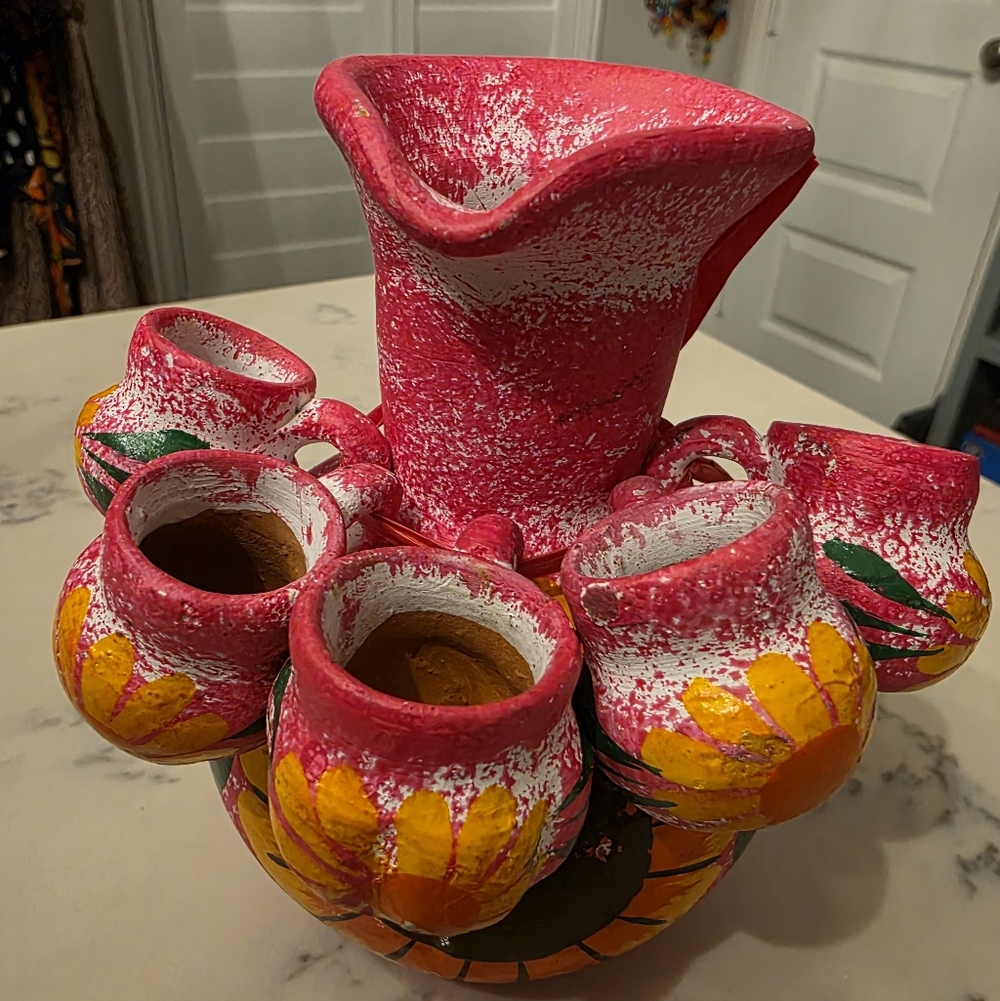 Colorful Ceramic Vase with Floral Design